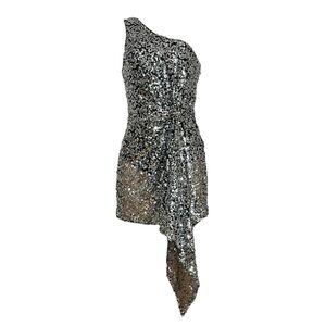 H:OURS Candy Sequin Dress, Silver, Medium